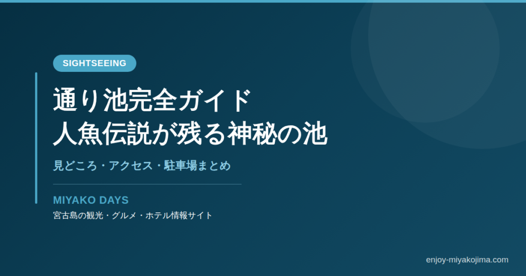 通り池完全ガイド｜人魚伝説が残る神秘の池と絶景ダイビングスポット